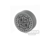 Custom Printed Tile Round 1x1 Piece of Eight Reversed FLAT SILVER
