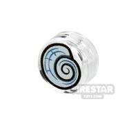 Custom Printed Tile Round 1x1 Sharks Eye Seashell TRANS CLEAR