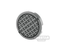 Custom Printed Tile Round 2x2 Manhole Cover DARK BLUEISH GRAY