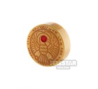 Custom Printed Tile Round Tile 1x1 Staff of Ra Headpiece PEARL GOLD