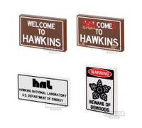 Custom Printed Tiles Stranger Bricks Signs 4 Pack MULTICOLOURED