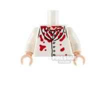 Custom Printed Torso White Waistcoat with Blood Stains WHITE