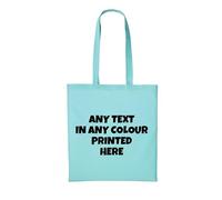 Custom Printed Tote Bags - Any Text - Various Colour Options - Perfect for Events (Peppermint)
