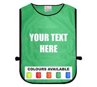 Custom Printed With Your Text Green Tabard, Unisex Adult One Size Fits All, Available In Five Different Bright Colours