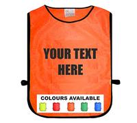 Custom Printed With Your Text Orange Tabard, Unisex Adult One Size Fits All, Available In Five Different Bright Colours