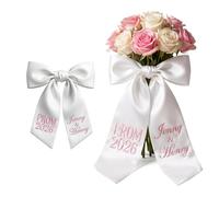 Custom Prom Bouquet Sash with Name - Personalized Graduation Bouquet Ribbon 2026, Monogram Keepsake Sash, Embroidered Silk Bow, Flower Ribbon Bow for Homecoming,Wedding,Recitals,Senior Night Gift