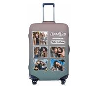 Custom Protective Suitcase Covers for 18-32 Inch Travel Suitcase, Personalised Luggage Covers with 5 Photos Collage, Design Funny Gifts for Friends Family Grandparents Lovers for Christmas Birthday