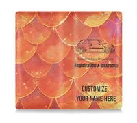 Custom Pu Leather Car Registration and Insurance Card Holder Personalized Men Women Essential Car Wallet Case for ID, Driver's License, Key Contact Information Cards Red Scales Glittering