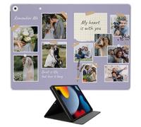 Custom PU Leather Case for iPad 9th/8th/7th Gen (10.2",2021/2020/2019) - Personalized Multi Photo Collage Picture Text Flip Folio Smart Cover with Kickstand - Soft TPU Shockproof Back