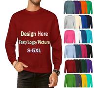 Custom Pure Cotton Crewneck Sweatshirt for Men & Women | Personalised Design Your Own Front & Back | Perfect for Gifts, Parties, and Everyday Wear White