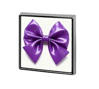 Custom Purple Bow Lapel Pin Aluminum Alloy Button Badge Personalized Exquisite Brooch Classic Mini Pin 0.7" X 0.7" Inch for Backpacks Hat Suit Jacket Clothing Decoration