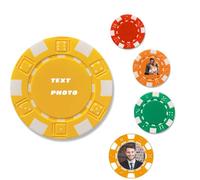 Custom Putting Markers & Poker Chips - Plastic Tokens 100-1000 Qty, Personalized Image/Text, Double-Sided Print, Multi-Color, Storage Box