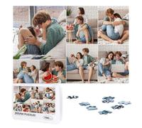 Custom Puzzles with Your 1 to 10 Photos, Text 300, 500, 1000 Pieces Personalised Jigsaw Puzzle Wooden Customised Picture Puzzle Birthday, Wedding, Festivals for Women Men, 1000pcs, 7 Images