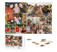 Custom Puzzles with Your 1 to 10 Photos, Text 300, 500, 1000 Pieces Personalised Jigsaw Puzzle Wooden Customised Picture Puzzle Birthday, Wedding, Festivals for Women Men, 1000pcs, 8 Images