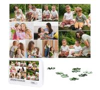 Custom Puzzles with Your 1 to 10 Photos, Text 300, 500, 1000 Pieces Personalised Jigsaw Puzzle Wooden Customised Picture Puzzle Birthday, Wedding, Festivals for Women Men, 1000pcs, 10 Images