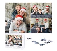 Custom Puzzles with Your 1 to 10 Photos, Text 300, 500, 1000 Pieces Personalised Jigsaw Puzzle Wooden Customised Picture Puzzle Birthday, Wedding, Festivals for Women Men, 1000pcs, 3 Images