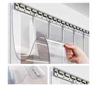 Custom PVC Waterproof Vertical Blind Slats Clear Plastic Door Curtain for Terrace Garage Industrial Use180x250cm Size