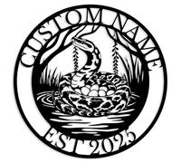 Custom Python Snake Metal Sign,Personalized Snake Name Wall Art, Reptile Wildlife Decor,Outdoor Yard Sign,Camp Hunting House Number Address Plaque (Style-C)