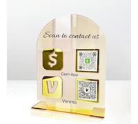 Custom QR Code Sign Social Media Signs Personalized Acrylic Scan to Pay Payment 3D Cashapp Sign Icons Venmo Instagram Facebook Twitter Salon Beauty Hotel Shop Plaque