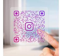 Custom QR Code Stickers Custom Stickers for Business Logo QR Code Labels (Transparent)