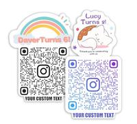 Custom QR Code Stickers - Personalized Design Your Own QR Code Labels for Text, Name, Image, Photo - Waterproof Vinyl Custom Labels for Decoration, Party and More