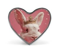Custom Rabbit Wearing A Crown Lapel Pin Aluminum Alloy Button Badge Personalized Heart Exquisite Brooch Classic Mini Pin for Backpacks Hat Suit Jacket Decoration