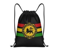 Custom Rasta Lion, Reggae Music, Roots Rock Reggae Drawstring Backpack Bags Lightweight Gym Sports Sackpack Sacks for Training