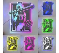 Custom Rectangle Softball Mirror Acrylic LED Neon Sign Personalized Jersey Name Number Sports Wall Decor for Bedroom Dorm Office Pub,Sports Gifts for Women Girls Softball Fan Birthday Christmas