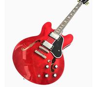 Custom Red Jazz 335 Electric Guitar with Rosewood Fingerboard and Chrome Accessories -, Professional and Personalized Guitarra Electrica