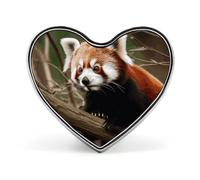 Custom Red Panda on Tree Branch Lapel Pin Aluminum Alloy Button Badge Personalized Heart Exquisite Brooch Classic Mini Pin for Backpacks Hat Suit Jacket Decoration