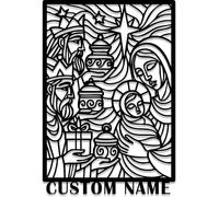 Custom Religious Metal Wall Art Sign - Personalized Christian Faith Home Decor, Laser Cut Jesus Mary Angel Silhouette Metal Plaque, Catholic Gift for Church, Family, or Prayer Room (style-4)