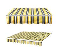 Custom Replacement Canopy Fabric for Outdoor Patio Awning - Striped Sunshade Canvas Available in Sizes 2x1.5m to 7x4m Ideal for Garden Terrace Balcony - Yellow 2 6x2.5m