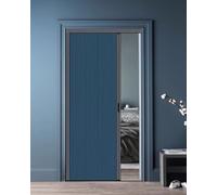 Custom Retractable Accordion Door Screen - Foldable Room Divider with Handle Blackout Fabric 85x203cm (33.5x80in) - Elegant Privacy Solution for Home and Office