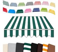 Custom Retractable ning Replacement Fabric6.5ft to 15ftCanopy Canvas for PatioGreen & White 2.5x1.5m/8x5ft and WeatherResistant