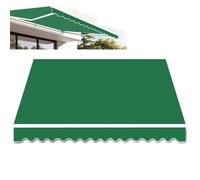 Custom Retractable Patio Awning - Waterproof 8x11ft Sunshade Canopy for Outdoor Shelter, Green Polyester Cover for Patios, Decks, and Shops - Frame Not Included
