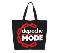 Custom Reusable Depeche Cool Mode Electronic Rock Shopping Bag Women Canvas Shoulder Tote Bag Durable Grocery Shopper Bags