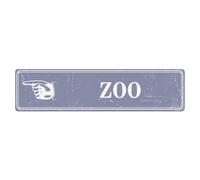 Custom Road Sign With Arrow, 4 x 16 Inch Zoo Indoor Outdoor Use Tin Signs, Rust Free, Customize Gifts, Housewarming Gifts, Kitchen Retro Decor, 10x40cm, More Sizes by Choosing