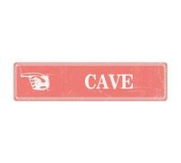 Custom Road Signs With Arrow, 4 x 16 Inch Cave Weather-Proof Metal Tin Sign, Easy Mounting, Personalized Gifts, Housewarming Gifts, Bathroom Rust Decor, 10x40cm, More Sizes by Choosing