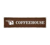 Custom Road Signs With Arrow, 4 x 16 Inch Coffeehouse Easy Mounting Tin Signs, Waterproof, Customize Gifts, Housewarming Gifts, Home Retro Decor, 10x40cm, More Sizes by Choosing