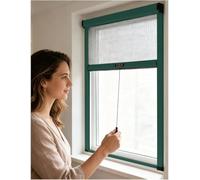 Custom Roll-up Fly Screens For Windows - Insect Netting With Fiberglass Mesh & Aluminium Frame, Effective Mosquito Nets To Keep Bugs Out Green