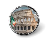 Custom Roman Colosseum Italian Flag Lapel Pin Aluminum Alloy Button Badge Personalized Exquisite Brooch Classic Pin 1 Inch for Backpacks Hat Suit Jacket Clothing Decoration