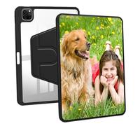 Custom Rotating Case for iPad Pro 12.9-inch 5th Gen 2021 A2378/A2379/A2461/A2462, 360 Degree Rotatable Stand Protective Cases Personalized Photo Picture Text Name Slim Lightweight Cover