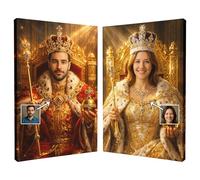 Custom Royal Portrait on Canvas - Turn Your Photo Into a Regal King or Queen - Hand-Crafted Digital Artwork Printed on Premium Wrapped Canvas - Unique Personalised Gift Xmas Birthday (30x20 inch)