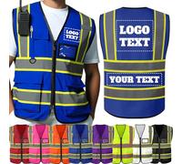 Custom Safety Vest Customized High Visibility Reflective Vests with Logo, Personalised Two-tone Construction Vests Men Women