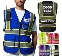 Custom Safety Vest Customized High Visibility Reflective Vests with Logo, Personalized Two-tone Construction Vests Men Women