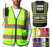 Custom Safety Vest Customized High Visibility Reflective Vests with Logo, Personalized Two-tone Construction Vests Men Women