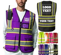 Custom Safety Vest Customized High Visibility Reflective Vests with Logo, Personalized Two-tone Construction Vests Men Women