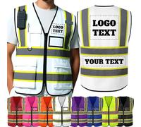 Custom Safety Vest Customized High Visibility Reflective Vests with Logo, Personalized Two-tone Construction Vests Men Women