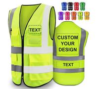 Custom Safety Vest for Men High Visibility Reflective Protective Workwear with 5 Pocket for Construction Outdoor,S~5XL