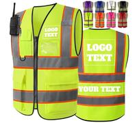 Custom Safety Vest for Men with Pockets Two Tone High Visibility Vest Customized Hi Vis Construction Work Vest for Men Women,Yellow